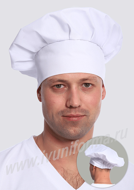 Колпак повара на резинке мужской арт. ГУ-12-44-ТС